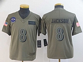 Youth Nike Ravens 8 Lamar Jackson 2019 Olive Salute To Service Limited Jersey,baseball caps,new era cap wholesale,wholesale hats